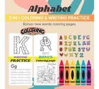 ABC Coloring Book: 2 in 1 coloring & letter writing practice | A - Z Alphabets For Boys & Girls | Bonus coloring pages (Kids Ages 3-5)