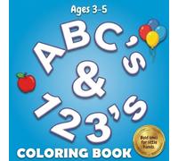 ABC Coloring Book for kids ages 3-5: ABC's & 123's: Big Letters, Simple Pictures, and Early Learning Fun for Preschool and Kindergarten (Hammock House Kids)