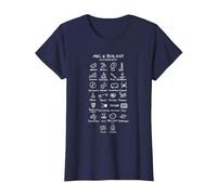 ABC de la biología Biólogo o científico Camiseta, Mujer, Azul Marino, S