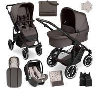 ABC Design Cochecito de bebé Salsa 5 Air Teddy - Cochecito combinado 3 en 1 a partir de nacimiento con neumáticos de aire y suspensión, capazo grande, capazo, saco para recién nacidos, bolsa de