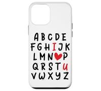 ABC I Love U Heart Valentine's Day I Heart You Alphabet Carcasa para iPhone 12 Mini