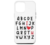 ABC I Love U Heart Valentine's Day I Heart You Alphabet Carcasa para iPhone 12 Pro MAX