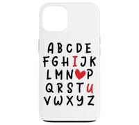 ABC I Love U Heart Valentine's Day I Heart You Alphabet Carcasa para iPhone 13
