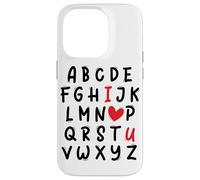 ABC I Love U Heart Valentine's Day I Heart You Alphabet Carcasa para iPhone 14 Pro