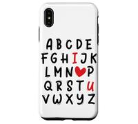 ABC I Love U Heart Valentine's Day I Heart You Alphabet Carcasa para iPhone XS MAX