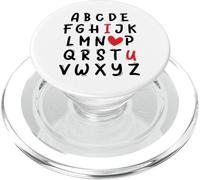 ABC I Love U Heart Valentine's Day I Heart You Alphabet PopSockets PopGrip para MagSafe