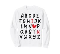 ABC I Love U Heart Valentine's Day I Heart You Alphabet Sudadera