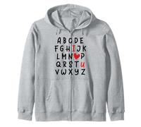 ABC I Love U Heart Valentine's Day I Heart You Alphabet Sudadera con Capucha