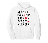 ABC I Love U Heart Valentine's Day I Heart You Alphabet Sudadera con Capucha