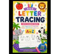 ABC Letter Tracing: Learn Uppercase & Lowercase Letters with Animals, Fruits, and Coloring Pages