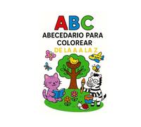 ABC - Libro para colorear de la A a la Z: 26 dibujos adorables con palabras en inglés, francés y español (Learn 3 languages by coloring)