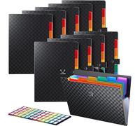 ABC life A4 Carpetas de Acordeón 7 Bolsillos, 10Pcs Actualizado Organizador Expandible Carpeta de Documentos,Gran Capacidad Carpetas de Archivos con cierre a presión para Escolares/Casa,480 Etiquetas