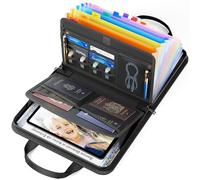 ABC life Carpeta Clasificadora A4 de Documentos Importantes, Archivador Expandible Ignífuga de 13 Bolsillos con Asa, Organizador de Viaje en Acordeón, Carpetas Impermeables para Certificados y Recibos