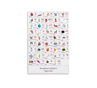 ABC Magyar ábécé Hungarian Alphabet Poster, Canvas Wall Art for Children's Room, Playroom, Bilingual Family Home Decor(Framed,16x24inch(40x60cm))