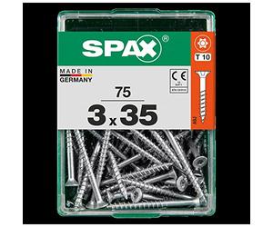 ABC Spax T-Star Plus - Tornillo universal (| 3,0 x 35 mm | VE: 1000 unidades, cabeza avellanada, Spax T-Star Plus, galvanizado amarillo