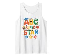ABC Superstar Cute Back to School - Alfabeto para niños y niñas Camiseta sin Mangas