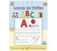 ABC Tracing and Coloring Book for Kids - Black & White Edition Ages | 3-7 | Learn to Write Letters A-Z | Fun Alphabet Workbook for Preschoolers: Easy ... | Perfect for Toddlers & Preschool Learning