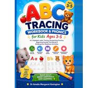 ABC Tracing Workbook & Phonics for Kids Ages 3-5: A-Z Alphabet Letter Tracing, Handwriting Practice, Beginning Sounds, First Words & Kindergarten Readiness Activities
