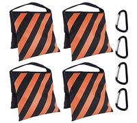 ABCCANOPY Bolsa de arena para fotografía para soporte de video, bolsas de peso resistentes para trípode ligero, silla de camping, 4 paquetes (naranja) sin arena