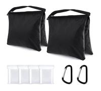 ABCCANOPY Bolsa de Arena para fotografía para Soporte de Video, Bolsas de Peso Resistentes para trípode Ligero, Silla de Camping, 2 Paquetes (Negro)