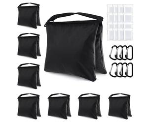 ABCCANOPY Bolsa de Arena para fotografía para Soporte de Video, Bolsas de Peso Resistentes para trípode Ligero, Silla de Camping, 8 Paquetes (Negro)