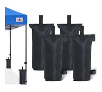 ABCCANOPY Bolsas de Arena Extra Grandes de 45 kg para Tienda de campaña, toldo de cámping, cenador o sombrilla para Exteriores, Pack de 4, Color Negro (sin Arena)