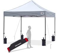 ABCCANOPY Cenador desplegable Resistente de 3 x 3 m con Bolsa de Rodillo Mejorada, 4 Bolsas de Peso, estacas y Cuerdas (Gris)