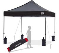 ABCCANOPY Gazebo desplegable Resistente de 3 x 3 m con Bolsa de Rodillo Mejorada, 4 Bolsas de Peso, estacas y Cuerdas, (Negro)
