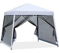 ABCCANOPY Tienda de campaña desplegable Estable para Exteriores con Pared de Red, Color Blanco
