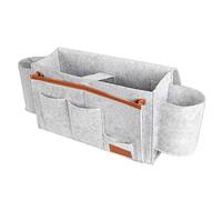 ABchat Felt Bedside Organizer Caddy Hanging Storage Pocket with Water Bottle Holder for Bed Sofa Drawer Organizers