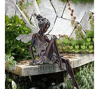 ABchat Garden Ornaments Outdoor, Statue Fairy Garden Ornament 18cm High Fairy Figurine Resin Craft Decoration for Study Living Room Yard Brown