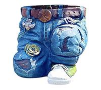 ABchat Jeans Shaped Plant Pot, Garden Flower Pots Ornaments Denim Jeans Shape Figurines Planter Resin Plant Pot for Indoor & Outdoor (Style1)