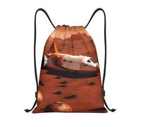 abcklkd Mars Planet - Mochila de gimnasio portátil impermeable con cordón, plegable, para deportes y viajes para hombres y mujeres, Black, M