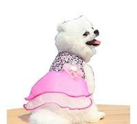 Abcsea 1 Pieza Perros Vestidos para El Verano, Vestido de Perro, Vestido de Gatos para Niña, Vestidos de Perro Pequeño, Rosado, S