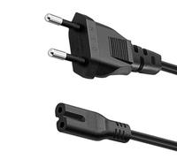 ABD Cable de Alimentación C7 de 1,8 m - Cable en Forma de 8 con Enchufe Euro, 2 x 0,75 mm², 250 V 2,5 A - para TV, Monitor, PlayStation, Impresora, Radio, Barra de Sonido y Cargadores - Negro