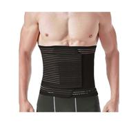 Abdominal Binder for Post Surgery & Postpartum Recovery, Abdomen Hernia Support Belt for Women & Men (Black, Large)