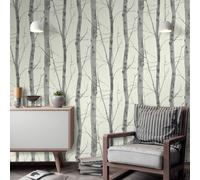 Abdules Bosque Purpurina Plateada Reflejos Erismann Papel Pintado Crema 5433-47