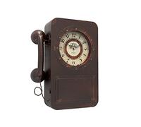 Abdurey Retro Old Telephone Wall Clock with Hidden Safe, Battery Operated Quartz Metal Wall Clocks, Large Rectangular Vintage Decor Clocks, for Farmhouse, Living Room(16" H x 12" W x 4" D)