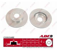 ABE 2X Disco De Freno Ø235Mm Delante Ventilado Para Mazda 323 F VI 1.5 16V 1.4