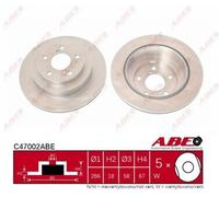 ABE 2x Disco Freno Trasero Ø266 MM Ventilado para Subaru Legacy II Familiar