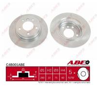 ABE 2x Disco Freno Trasero Ø280 MM Completo para BMW 3er Compacto E46 316 Ti E36