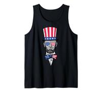 Abe Lincoln American Patriotic Flag Hat Gafas de Sol Tie BZR Camiseta sin Mangas