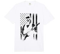 Abe Lincoln Tocando la Guitarra Abraham Bandera Estadounidense 4 de Julio Comfort Colors Adult Heavyweight T-Shirt