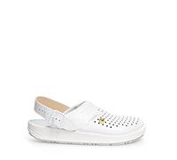 ABEBA 5300 OB ESD Zueco Profesional, Suela de Goma Antideslizante, Blanco, tamaño 40