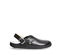 ABEBA 5310 OB ESD Zueco profesional, suela de goma antideslizante, negro, tamaño 39