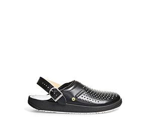 ABEBA 5310 OB ESD Zueco profesional, suela de goma antideslizante, negro, tamaño 43