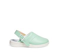Abeba Zapatos profesionales de mujer The Original Clog Mint/White - cuero liso, plantilla de madera, OB, Src EUR 41