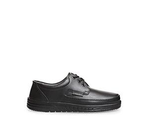 Abeba - Zapatillas para deportes de interior de cuero para hombre negro negro negro negro Talla:44