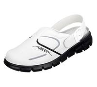 Abeba - Zapatos de Trabajo (Microfibra A, con Buen Agarre, Correas Ajustables en el talón, Aptos para Cocina, OB, A,E,FO SRC, HACCP), Color Blanco Blanco Blanco/Negro Talla:38