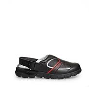 Abeba - Zapatos de trabajo (microfibra A, con buen agarre, correas ajustables en el talón, aptos para cocina, OB, A,E,FO SRC, HACCP), color negro negro blanco/rojo Talla:41